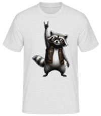 Rock Rétro Amusante De Raton Laveur - T-shirt standard Homme - Gris chiné - Devant