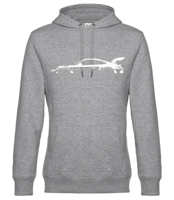 'Porsche 911 GT3 RS (992)' Silhouette - Sweat à capuche premium Unisexe - Gris chiné - Devant