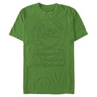Star Wars - Mandalorian - The Child Greetings Outline - Vánoce - Pánské Tričko - Irish green - Napřed