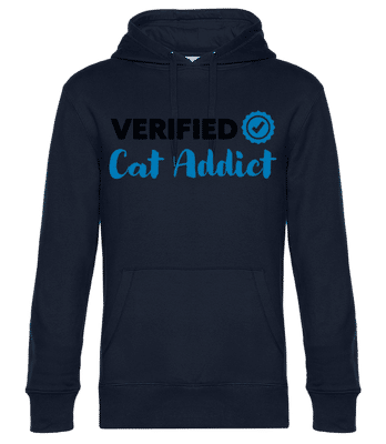 Verified Cat Addict - Pánska štandardná mikina s kapucňou - Namornícka modrá - Predné