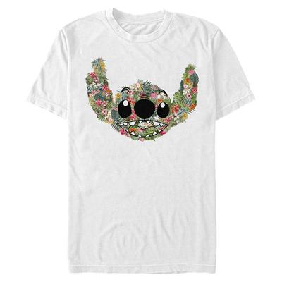 Disney - Lilo & Stitch - Stitch Floral - Men's T-Shirt - White - Front