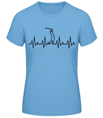 Rythme cardiaque de golf - T-shirt standard Femme - Bleu clair - Devant