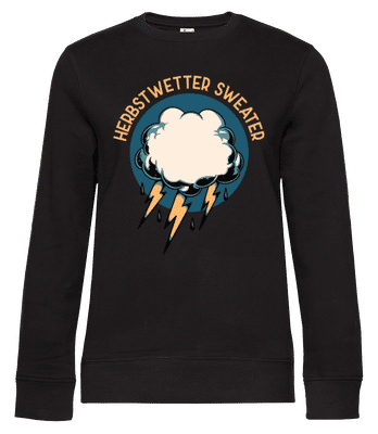 Herbstwetter Sweater - Frauen Standard Pullover - Schwarz - Vorne