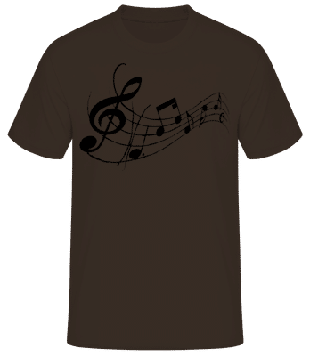 Music Notes Black 1 - Men's Basic T-Shirt - Brown - Front