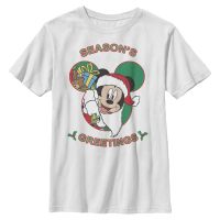 Disney Classics - Mickey Mouse - Mickey Mouse Mickeys Greeting - Vianoce - Detské Tričko - Biela - Predné