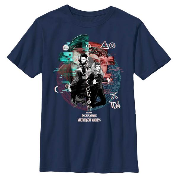 Marvel - Doctor Strange - Docteur Strange & Scarlet Witch Magic Glitch - Enfant T-shirt - Bleu marine - Devant