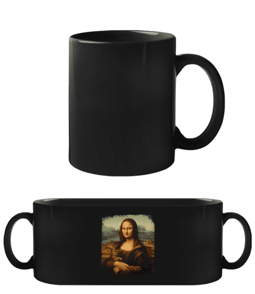 Aperçu: Mona Lisa Chat - Tasse Noire - Noir - Devant