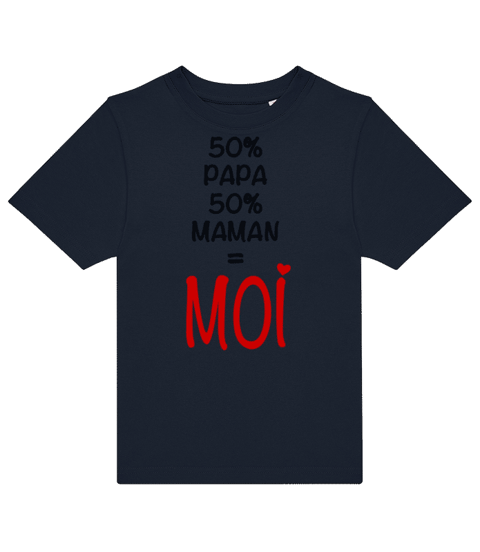 Aperçu: 50% Papa, 50% Maman - MOI - T-shirt homme B&C - Bleu marine - Devant