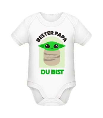 Bester Papa Du Bist - Baby Bio Strampler - Weiß - Vorne