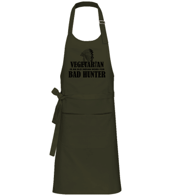 Vegetarian Bad Hunter - Profi Kochschürze - Olive - Vorne
