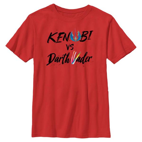 Aperçu: Star Wars - Obi-Wan Kenobi - Obi-Wan Kenobi & Darth Vader Kenobi Vader Lettering - Enfant T-shirt - Rouge - Devant