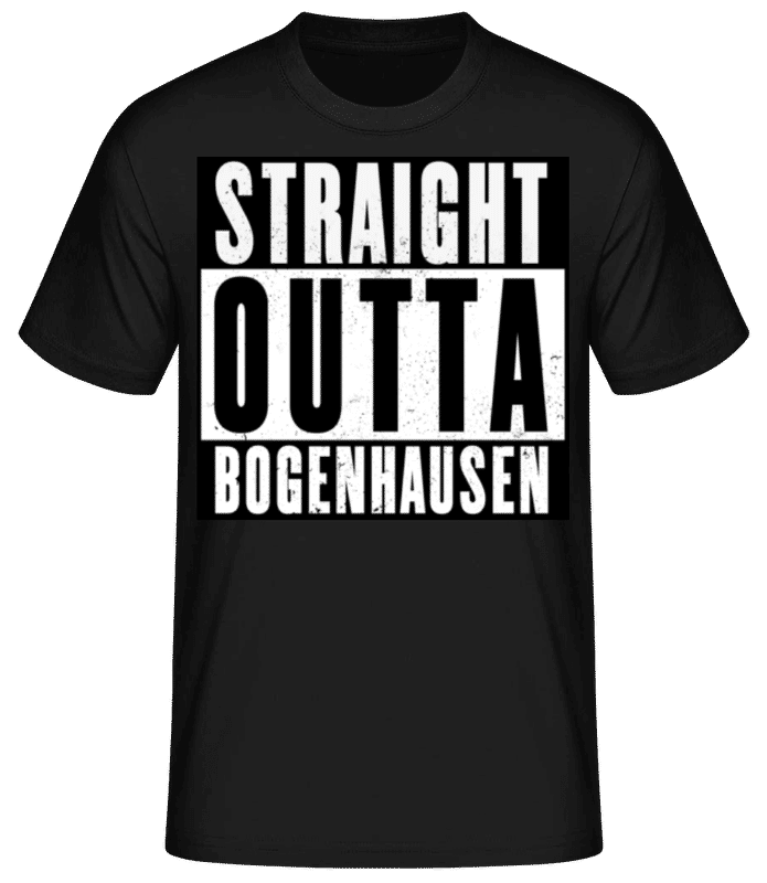 Vorschau: Straight Outta Bogenhausen 1 - Männer Basic T-Shirt - Schwarz - Vorne