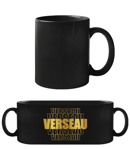 Aperçu: Écriture Doré Astrologique Verseau - Tasse Noire - Noir - Devant