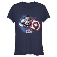 Marvel - Falcon a Winter Soldier - Captain America Shield Protection - Dámské Tričko - Namořnická modrá - Napřed