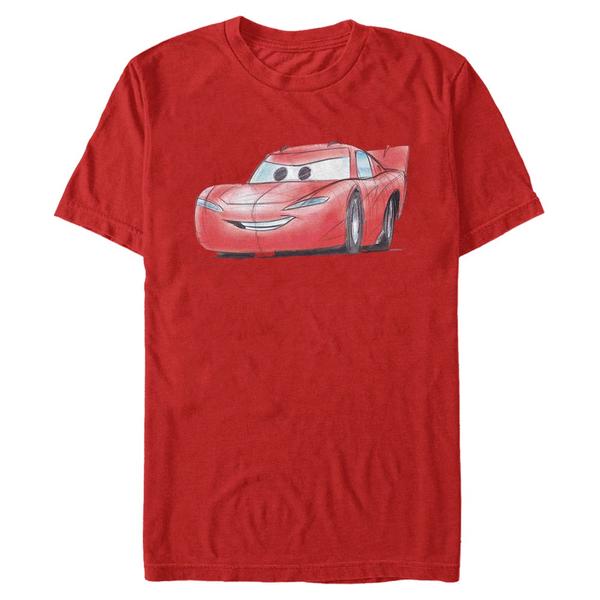 Aperçu: Pixar - Cars - Lightning McQueen McQueen Sketch - Homme T-shirt - Rouge - Devant