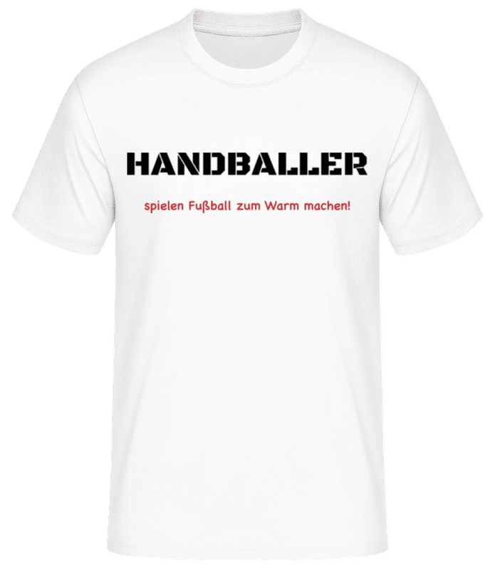 Vorschau: Handballer - Männer Basic T-Shirt - Weiß - Vorne