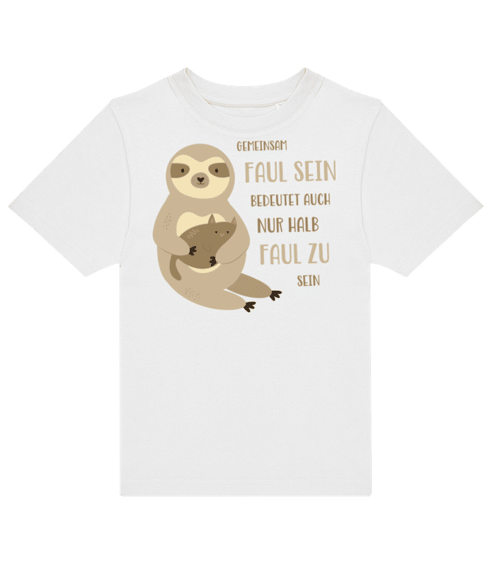 Vorschau: Gemeinsam Faul Sein - Kinder T-Shirt B&C - Weiß - Vorne