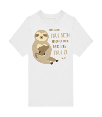 Gemeinsam Faul Sein - Kinder T-Shirt B&C - Weiß - Vorne