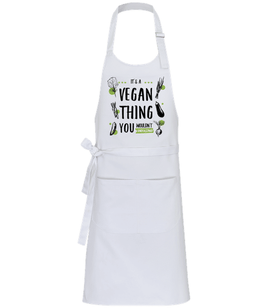 Aperçu: It's A Vegan Thing - Tablier professionnel - Blanc - Devant