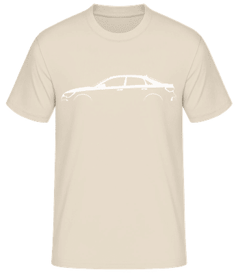 'Audi A3 Sedan (8Y)' Silhouette - Pánské basic tričko - Krémová - Napřed