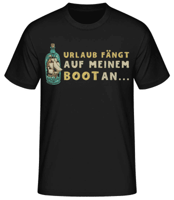 Urlaub Auf Meinem Boot - Männer Basic T-Shirt - Schwarz - Vorne