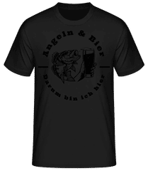 Angeln Und Bier Darum Bin Ich Hier · Männer Basic T-Shirt