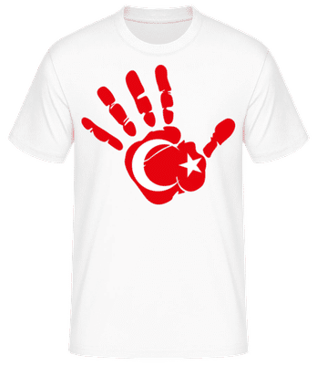 Hand Turkey - Men's B&C T-Shirt - White - Front