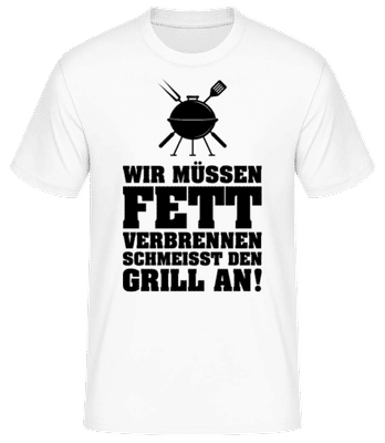 Fett Verbrennen - Männer Basic T-Shirt - Weiß - Vorne