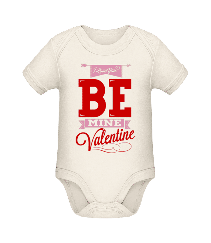 Vista previa: Be Mine Valentine - Body ecológico para bebé - Crema - delante