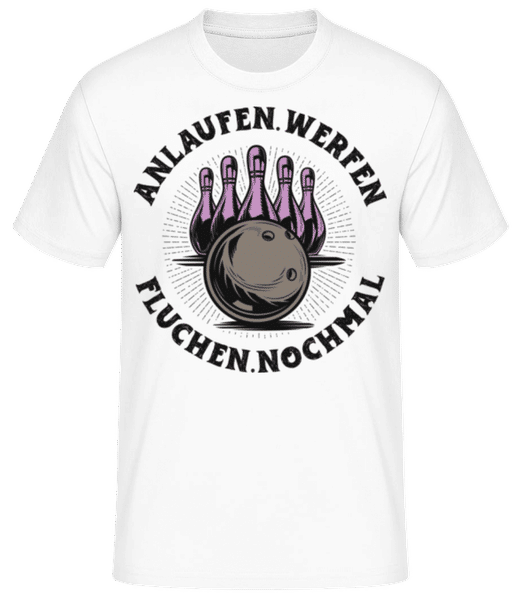 Vorschau: Werfen Fluchen Nochmal - Männer Basic T-Shirt - Weiß - Vorne