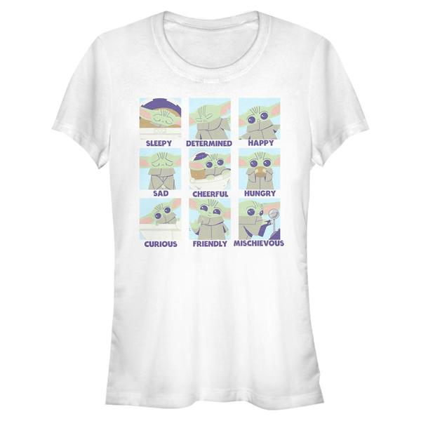 Aperçu: Star Wars - The Mandalorian - Yoda Emotions - Femme T-shirt - Blanc - Devant