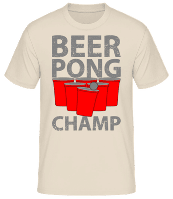 Beer Pong Champ - Camiseta básica para hombre - Crema - delante