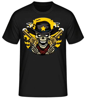 Cowboy Skull - Camiseta básica para hombre - Negro - delante