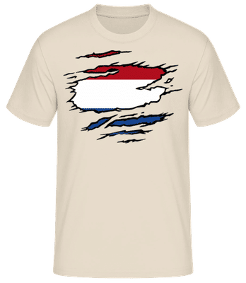 Ripped Flag Netherlands - Men's Basic T-Shirt - Cream - Front