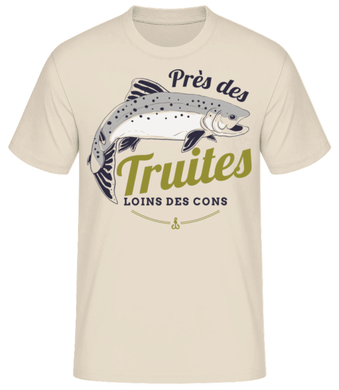 Aperçu: Près Des Truites - T-shirt standard Homme - Crème - Devant