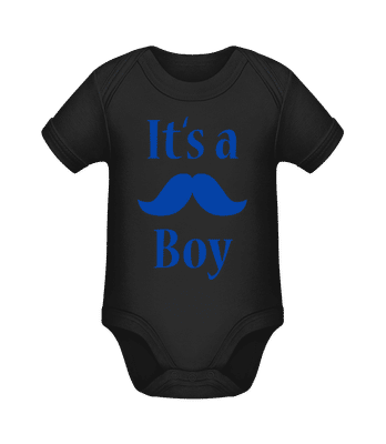 It's A Boy - Moustache - Body manches courtes bio - Noir - Devant
