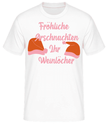 Fröhliche Arschnachten - Männer Basic T-Shirt - Weiß - Vorne