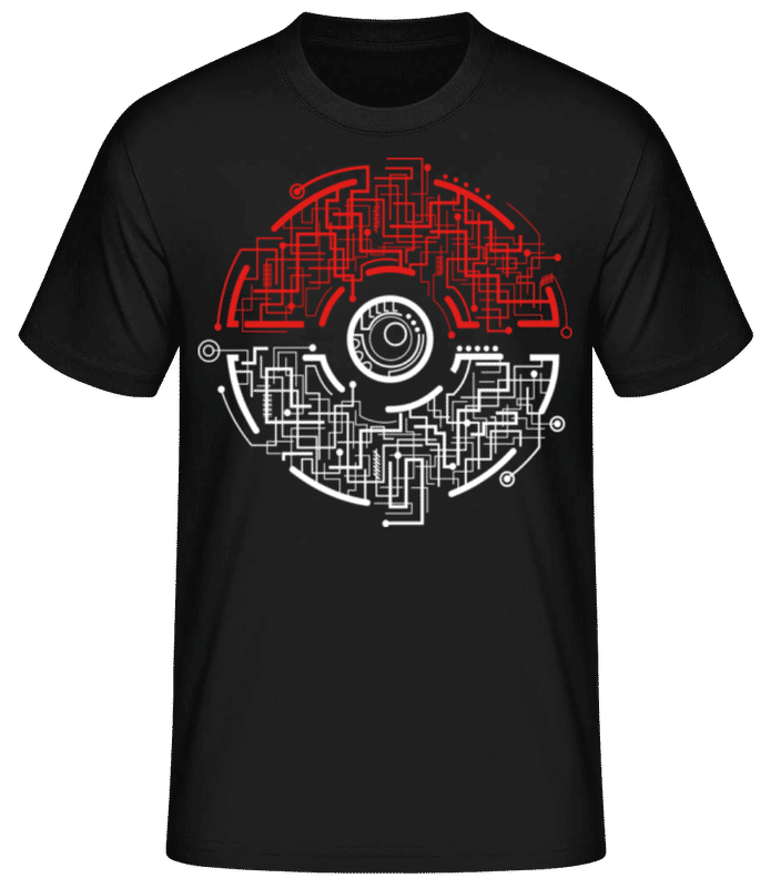 Vista previa: Electric Pokeball - Camiseta básica para hombre - Negro - delante