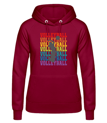 Volleyball Retro Woman - Sudadera con capucha para mujer - Burdeos - delante