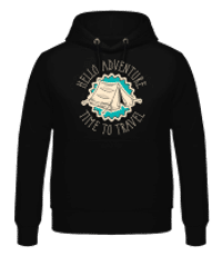 Hello Adventure - Pánska mikina - Čierna - Predné