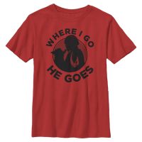 Star Wars - The Mandalorian - Skupina Where I Go He Goes - Kids T-Shirt - Red - Front
