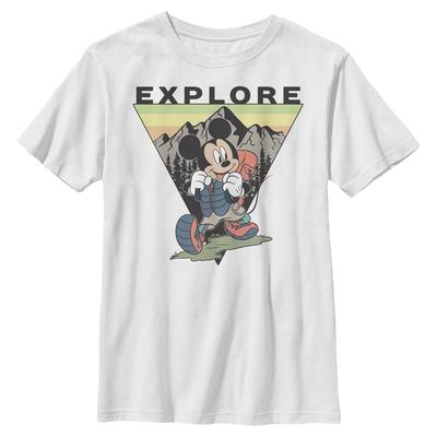 Disney - Mickey Mouse - Mickey Mouse Explore Mickey Travel - Kids T-Shirt - White - Front