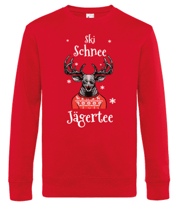 Après Ski Schnee Jägertee - Männer Standard Pullover - Rot - Vorne