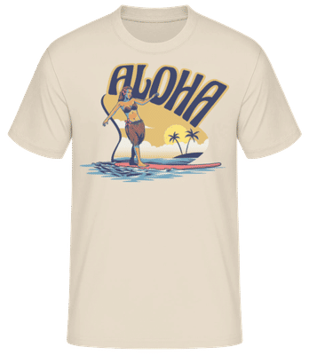 Surfer Aloha - Men's Basic T-Shirt - Cream - Front