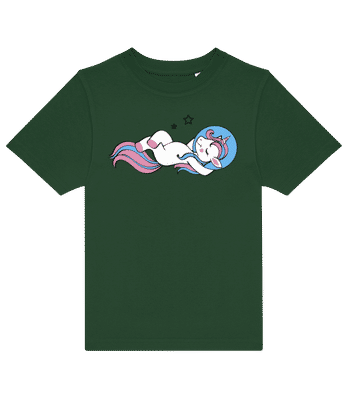 Astronaute Licorne - T-shirt enfants B&C - Vert bouteille - Devant