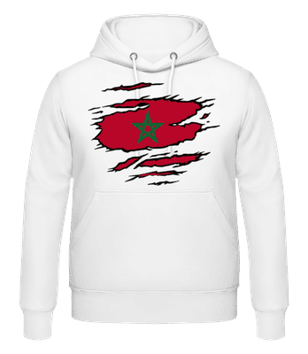 Drapeau mûré Maroc - Sweat à capuche Homme - Blanc - Devant