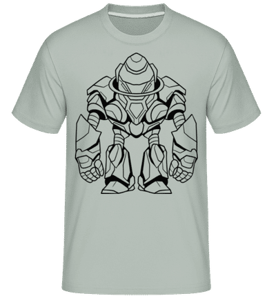 Mecha Kid Silhouette 2 -  Shirtinator Men's T-Shirt - Mint Green - Front