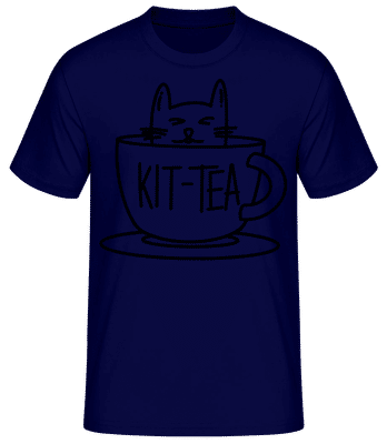 Kit Tea - Men's Basic T-Shirt - Navy - Front