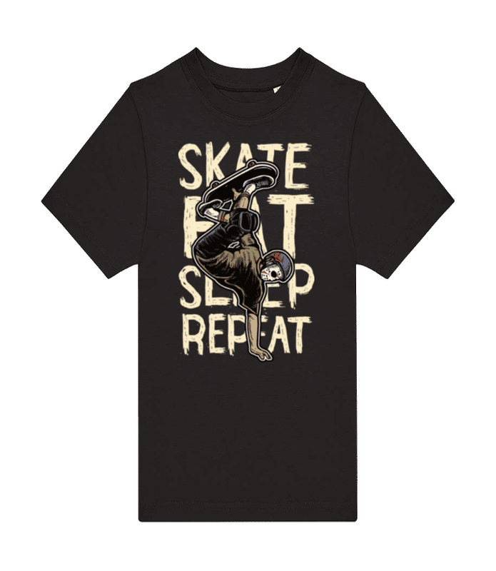 Preview: Skate Eat Sleep Repeat - Kids B&C T-Shirt - Black - Front