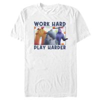 Pixar - Monstruos - Group Shot Play Hard - Hombres Camiseta - Blanco - delante